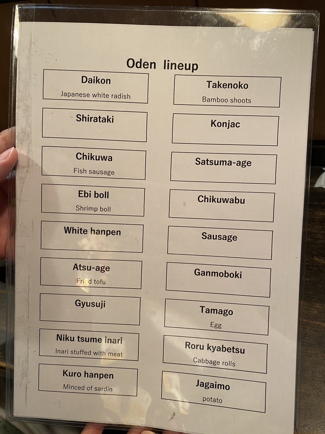 日本|河口湖景點、環湖巴士一日遊|滿滿的富士山美景、餺飥不動茶屋、河口湖自然生活館、大石公園、葡萄屋、LAWSON河口湖站前店、Nabechan關東煮 - 第32張圖 河口湖美食Nabechan關東煮菜單