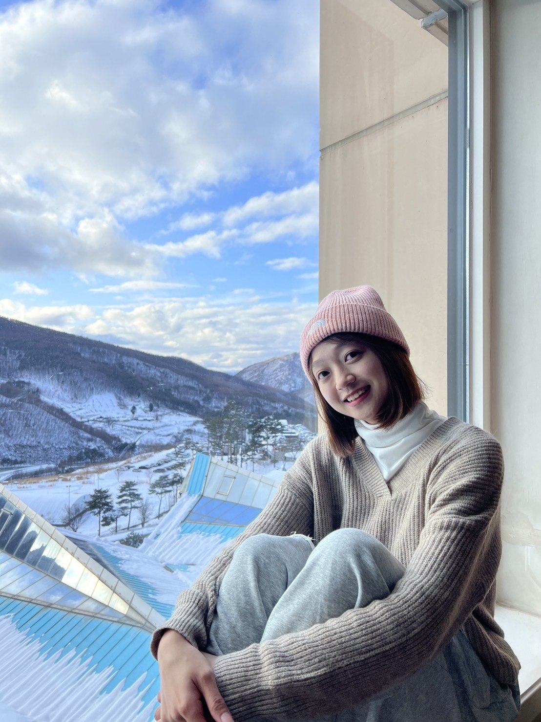 江原道High One滑雪度假村，Valley Condominium窗外美景