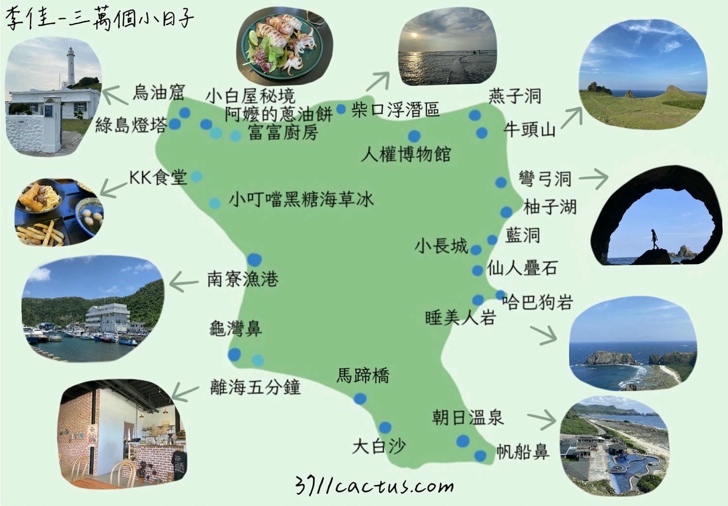 綠島景點地圖