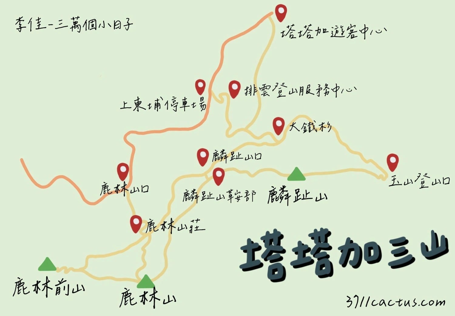 塔塔加三山地圖