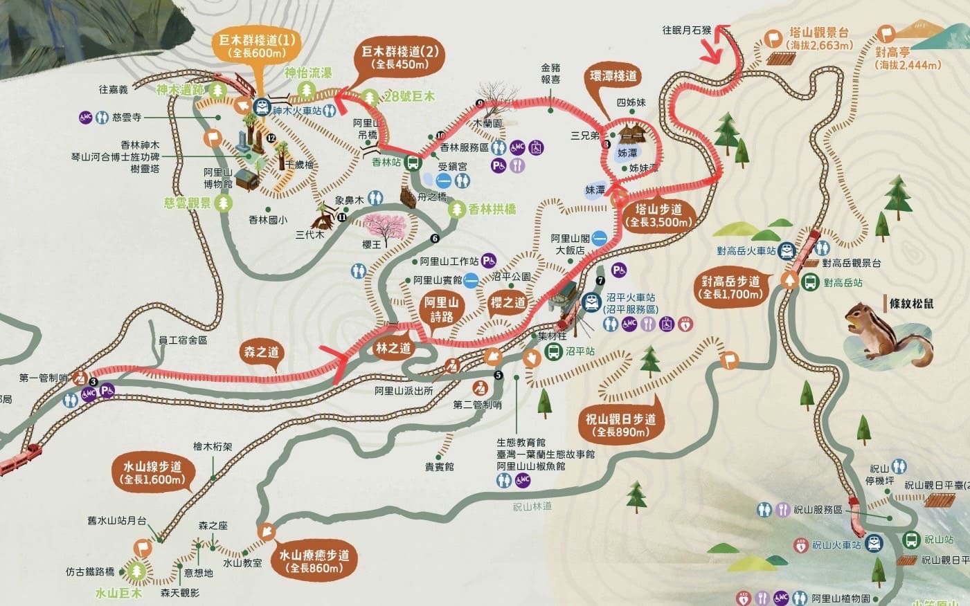 阿里山健行地圖