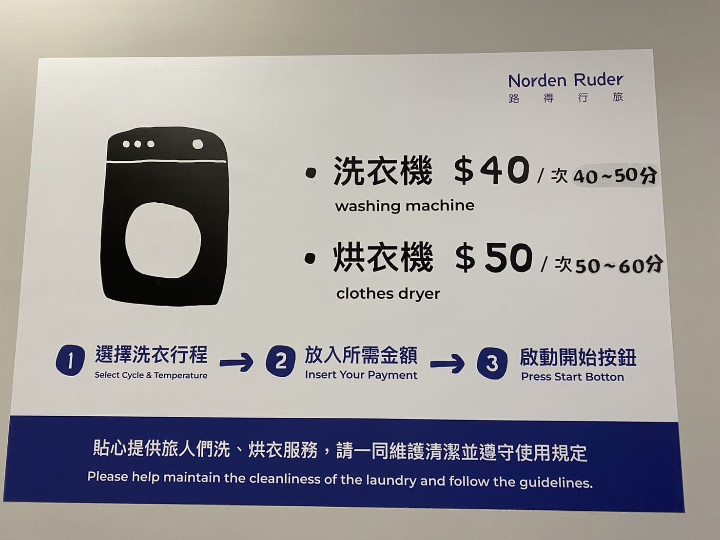 台東住宿、路得行旅台東2館洗衣房
